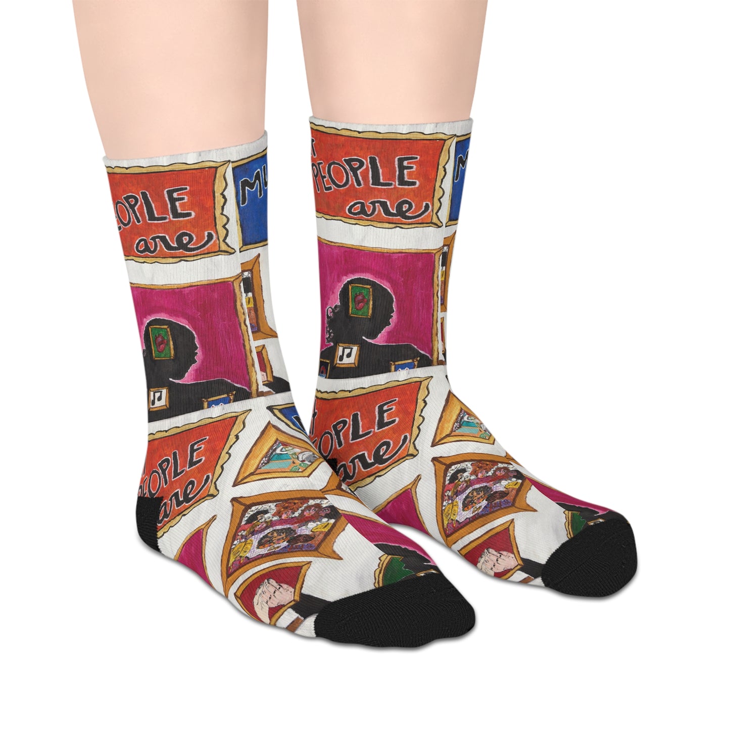 Mid-length "But People are Museums Too" Socks