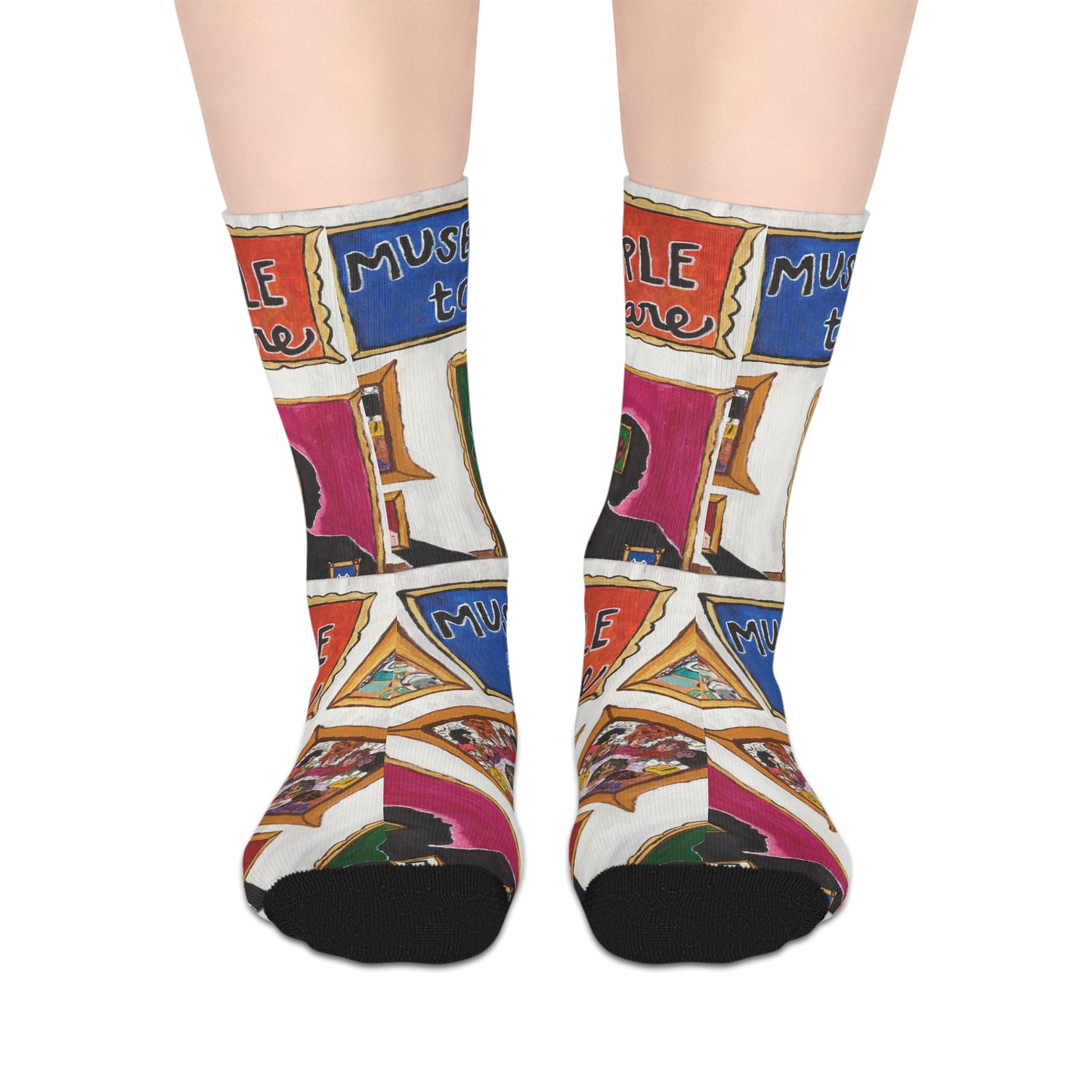 Mid-length "But People are Museums Too" Socks