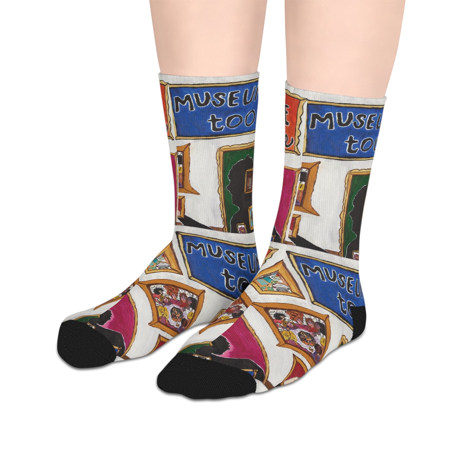 Mid-length "But People are Museums Too" Socks