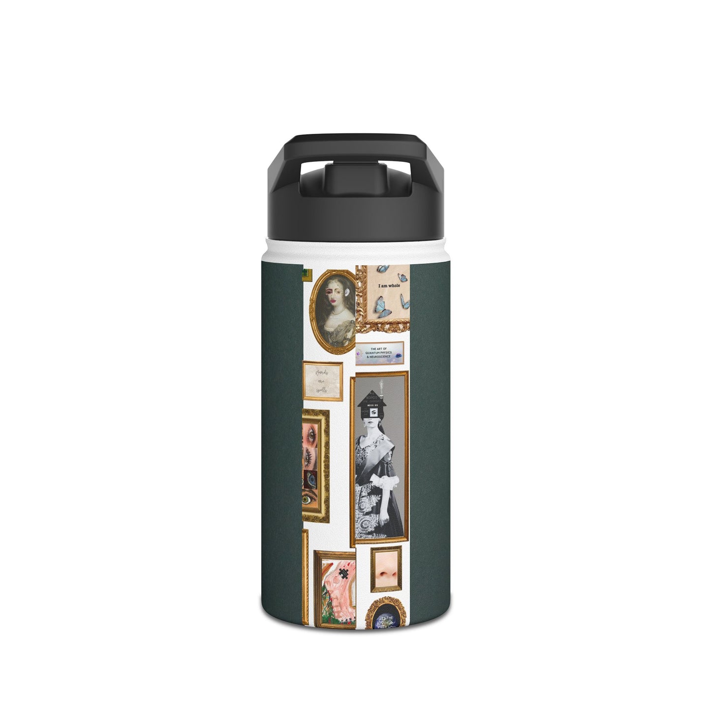 "Words Are Spells Book" Stainless Steel Water Bottle, Standard Lid